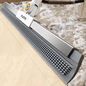 Floor Squeegee with 180° Rotating Head & 63" Long Handle for Concrete Epoxy Floor, Pet Hair, Water Removal, Bathroom Tile, Shower Glass, Carpet, Garage