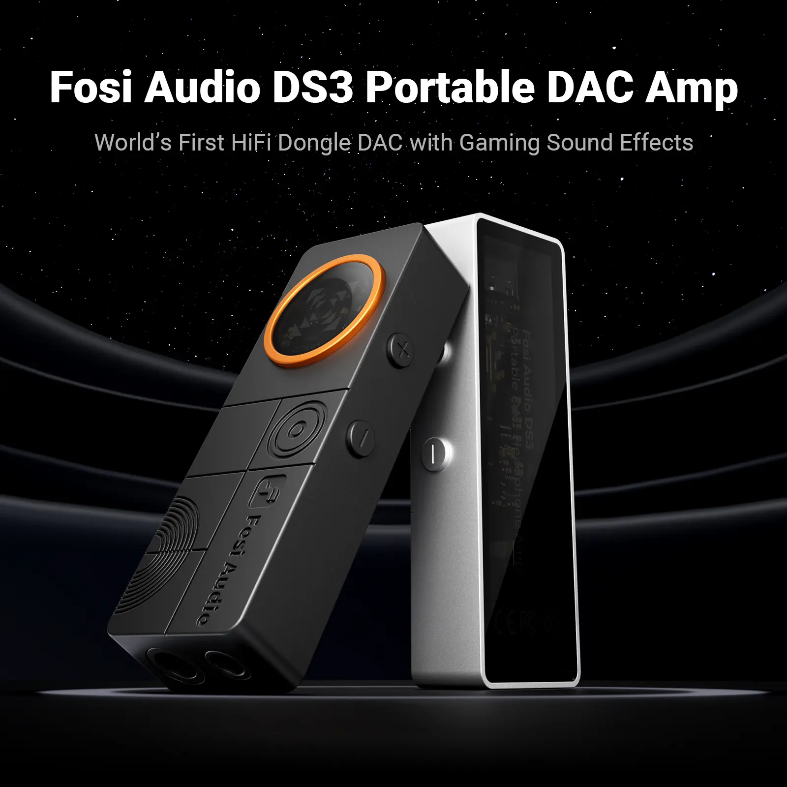 Fosi Audio DS3 Portable DAC Amp – HiFi USB Dongle DAC & Gaming Headphone Amplifier with ESS Chip, Spatial Audio & FPS Sound Effects for PC, Phone, Gaming