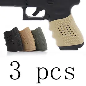 3-Pack Non-Slip Durable Silicone Gun Grips, 9 Colors, Soft Rubber Grip Covers for G19 G17 G18 M4, Ideal for Hunting and Outdoor Activities