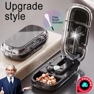 Pill Cutter Splitter - Multi-Pill Cutting Tool featuring Adjustable Parts, Fits Small & Tiny Pills | Clean Splits for Vitamins & Supplements | ABS+PC Material featuring Safe Hidden Cutting Edge & Easy Use