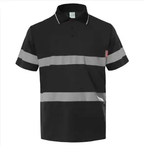 Men's Safety Polo Shirt with reflective tape, ANSI Class 2 standard