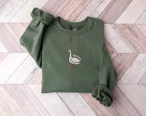 mbroidered Silly Goose Sweatshirt, Embroidered Goose Comfort Colors Sweater, Silly Goose Shirt, Funny Sweatshirt, Funny Embroidered Shirt