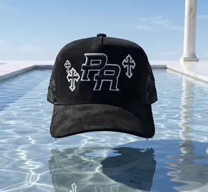 PR SUEDE CROSS Premium Suede Snapback Cap with Custom Embroidery and Intricate Stud Details Adjustable Fit for Street Culture Lux Snap Back Hat