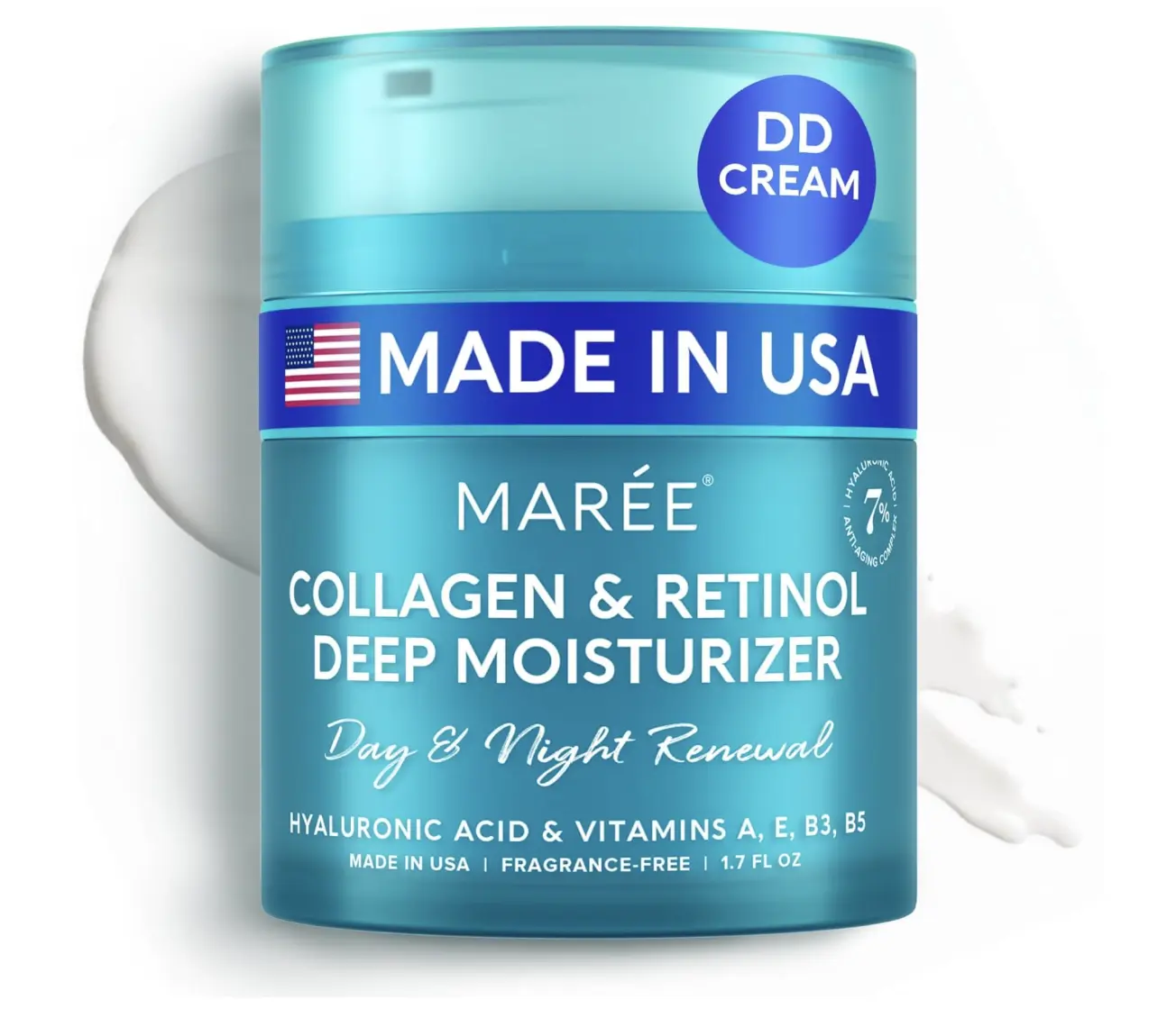 Collagen & Retinol Deep Moisturizer MAREE - Anti Wrinkle Cream - Day & Night Cream with Hyaluronic Acid - Anti Aging Face Moisturizer