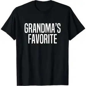 Grandma's Favorite Unisex-Adults Black Vacation Letter Print T-Shirt - Family Favorites Gifts & More