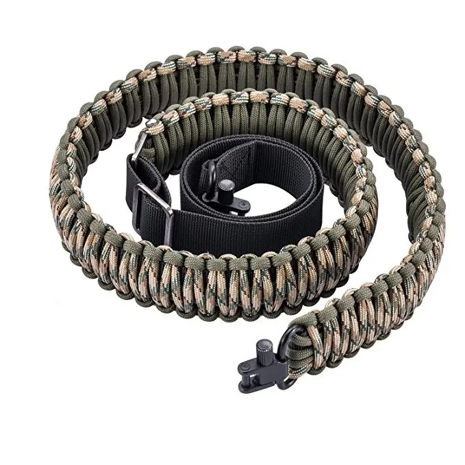 Outdoor Tactical Paracord Gear Sling - 7-Core 550 Nylon Woven Adjustable Unisex Shoulder Strap with Quick Detach Buckles for Climbing, Outdoor Activities, Qd Buckle