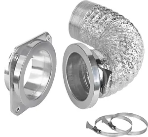 Magnetic Dryer Vent Coupling Connector Kit - DV180 Airtight Seal, Quick Connect, Includes 4"x3.3ft Duct & 2 Clamps