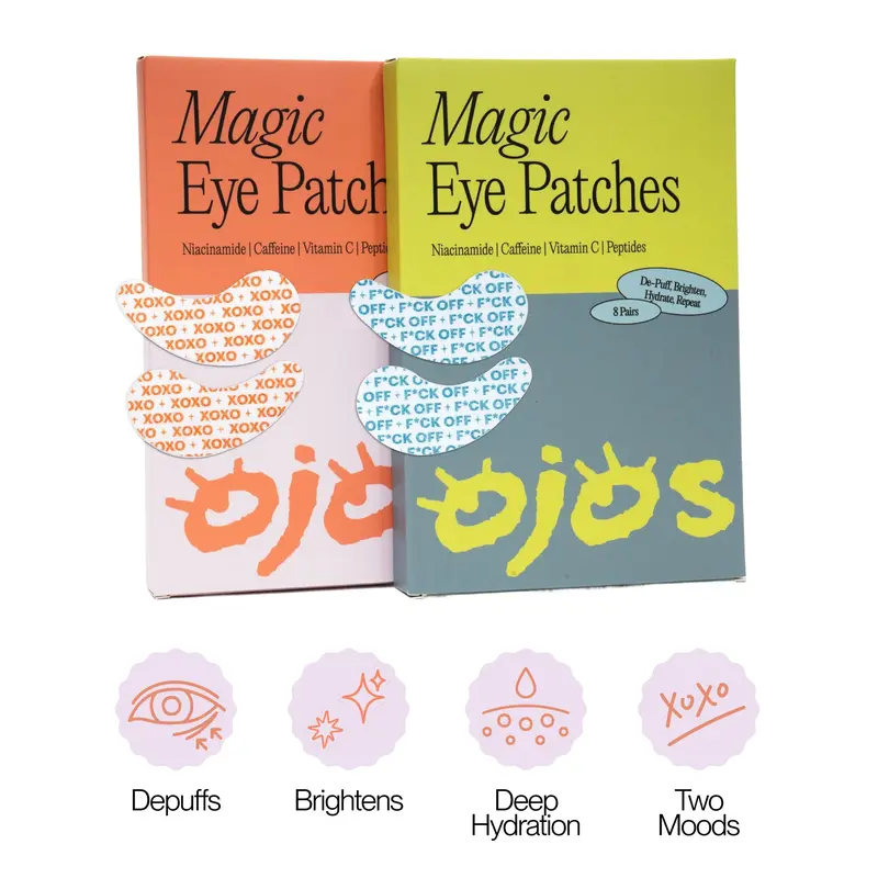Ojos Magic Eye Patches - 8 Pairs with Niacinamide, Caffeine, Vitamin C, Peptides, for Dark Circles, Puffiness, & Fine Lines