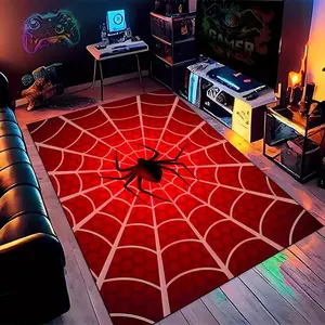 Spider Web Rectangular HD Print Modern Geometric Graphic Rug: Double Lock Edge, Machine Washable, Non-Slip. Ideal for Home Rooms & Christmas Gifts outdoorfun