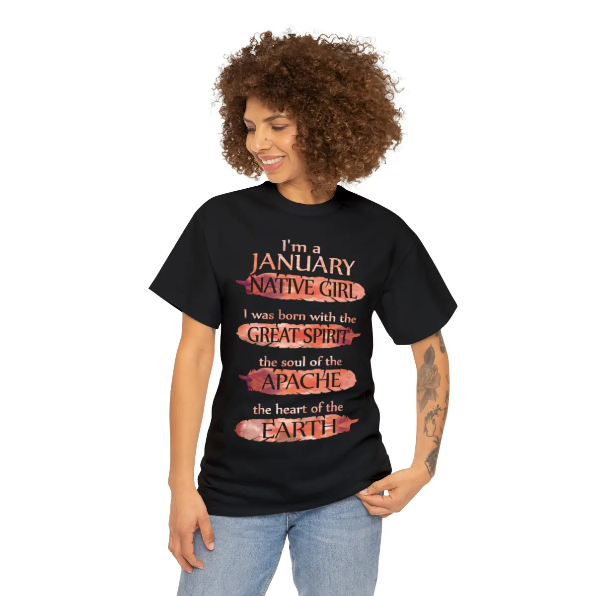 I'm a January Native Girl Birthday APACHE T-shirt