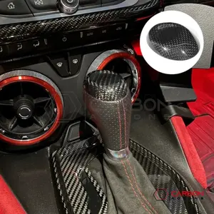 2016-2024 Camaro  Carbon Fiber Shift Knob Top Chrome Delete Cover