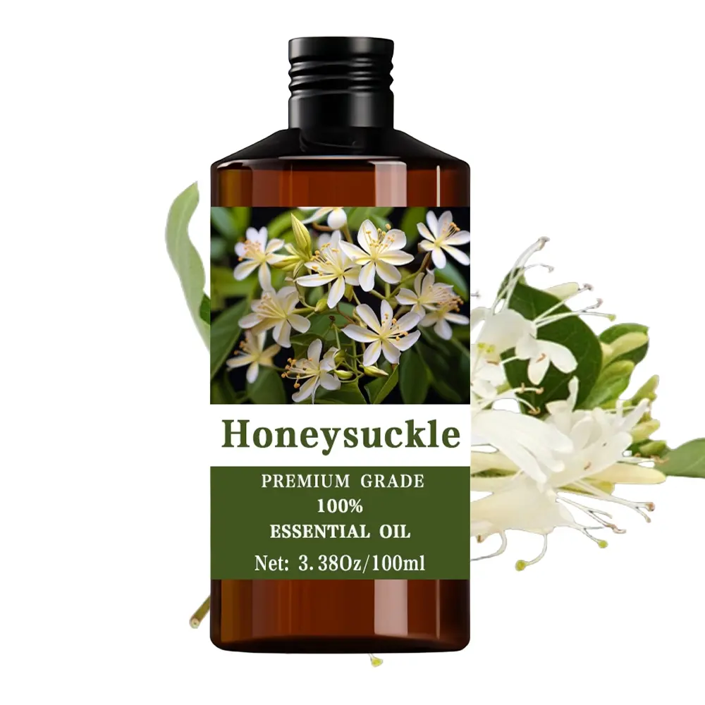 Honeysuckle Essential Oil 100ML/3.38 Fl Oz, 100% Pure Care Grade, Hair & Skin Care, Therapeutic Massage, Aromatherapy Diffuser Humidifier, Natural Scent, Wellness, Healthy, Long-Lasting Moisturizing