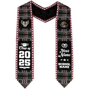 Personalized Mexican Graduation Sash 2025, Custom Mexican Graduation Stole Class of 2025, Mexican Flag Estola de Graduación Stole Gift