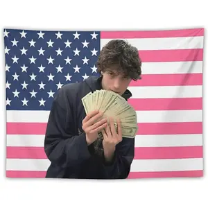 Chris Star Sturniolo Flag Tapestry Poster Perfect for Fans Room Bedroom Living Room Dorm Or Outdoor Wall Decoration Decorative Light Peach 40X30In (102X76Cm)