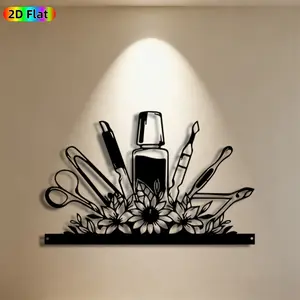 1pc Nail Care Tools Metal Wall Art,Nail Polish Bottle Statue Mural, Ideal Gift for New Year, Easter, Beauty Salon Enthusiasts, Rust-Resistant Metal Wall Decor Wall Sculptures, Perfect for Salon Wall & Home Fence,Nail Art Enthusiasts
