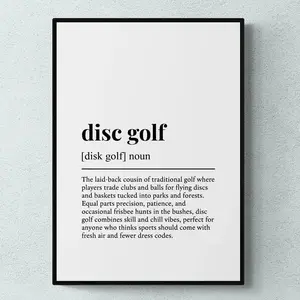 Disc Golf Funny Definition Sport Gift Wall Art Print, Disc Golfer Decor for Frisbee Golfer, Quote Typography Poster, Humorous Frisbee Golf Design, Gifts for Disc Golfers