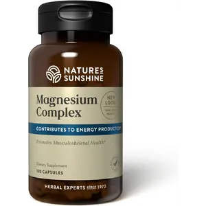 Nature’s Sunshine Magnesium Complex - High Potency Magnesium Supplement with Citrate & Malate for Relaxation, Optimal Absorption, Muscle Function, Energy Production - 50 Servings (100 Capsules)