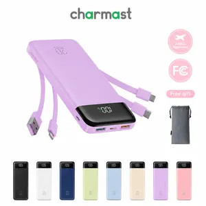 Charmast 20W Fast Charging Power Bank 20000mAh Ultra Thin Portable Charger with Built-in Cables for iPhone Android Tablet USB-C Micro USB Included Travel Friendly Rechargeable Battery Pack Black Digital Device Gadget #DealsForYouDays