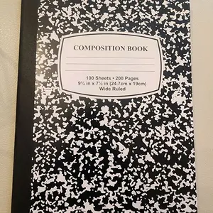 Composition Book 100 Sheets 200 Pages 9 1/2 in x 7 1/2 in Wide Ruled Notebook for Writing and Note-taking