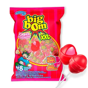 Americandy Lollipops Strawberry - 48 CT Sweet Candy Snack Bonbon