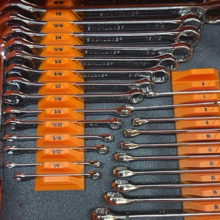 Wrench Holder Rails w/ ID Numbering - THIN  HANDLE SIZE (SEE XL VERSION FOR CRAFTSMAN) I Magnetic Tool Organizer / Toolbox Garage Organization