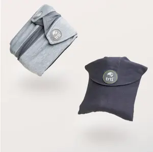 Trtl Double Comfort Bundle - Original Gray & Plus Charcoal Travel Pillows with Free Passport Holder for Ultimate Travel Essentials