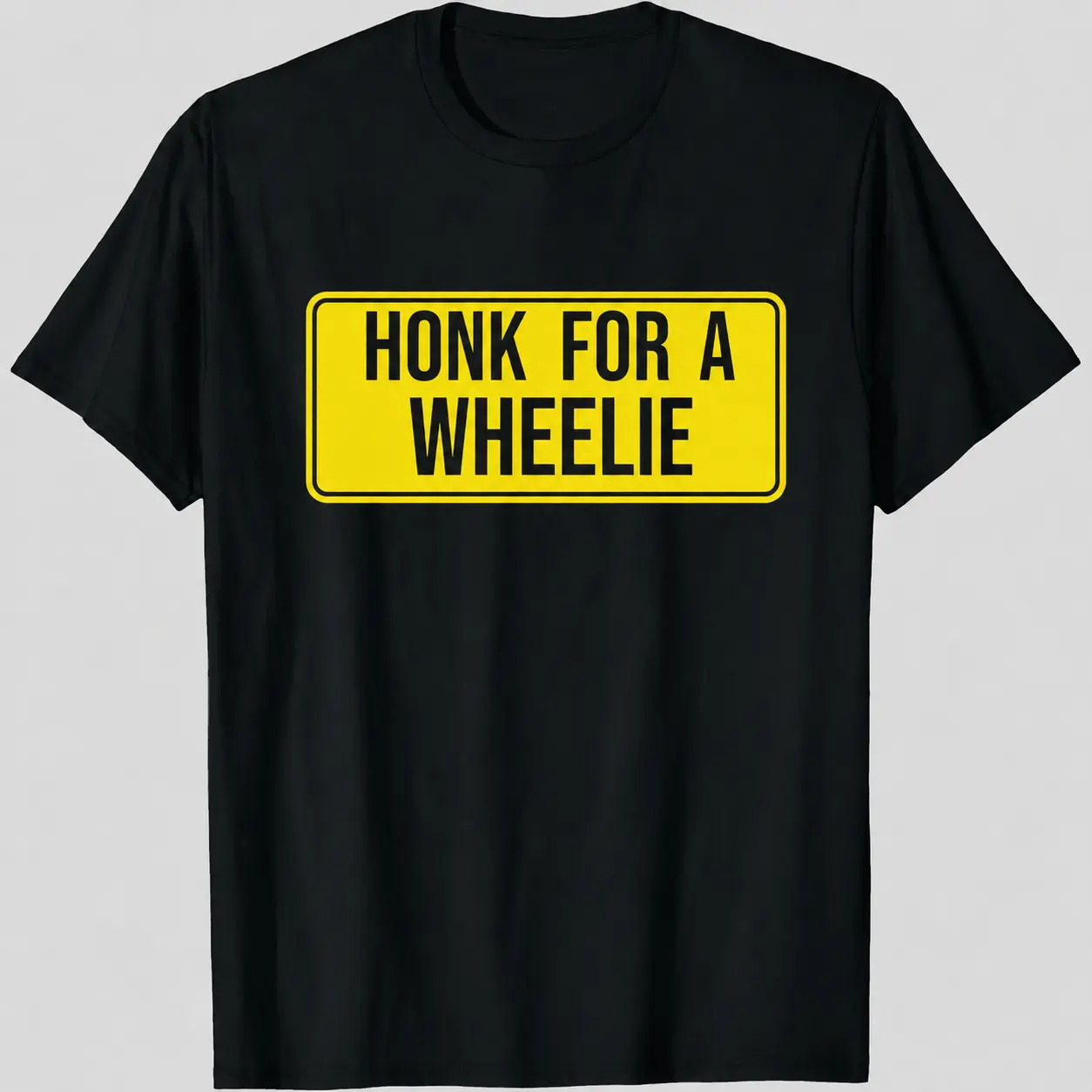 100% Cotton Honk for a Wheelie, Freestyle Motorcycle Stunt Design T-Shirt