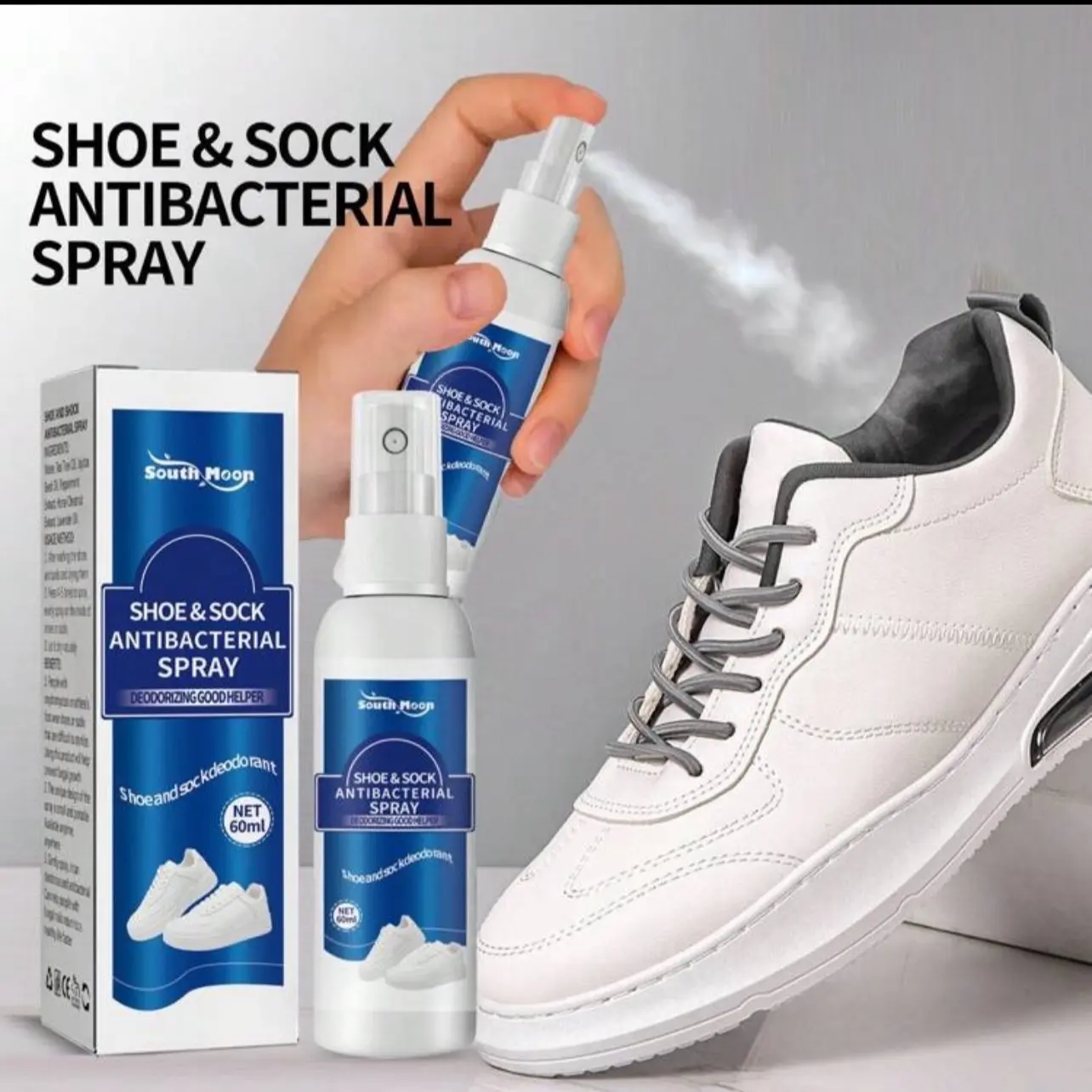 60ml Shoe & Sock Deodorant Spray for Eliminating Odor & Moisture, Keeping Shoes Fresh and Clean - Footwear, Comfort