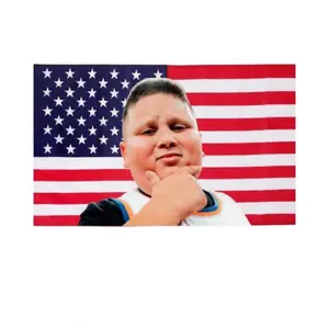 AJ, Big Justice & The Rizzler USA Flag Merch  Costco Guys TikTok Stars Face Flag Gift1  Patriotic Deco Decor Decorative Decoration Linen