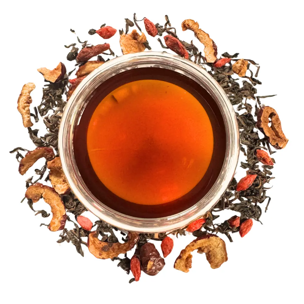 Organic Goji-Jujube Fermented Pu-erh Tea - Gut Health - Rich in Probiotics - Aids Bloating & Bowel Movements & After Meal Tea