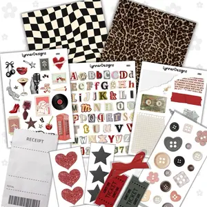 Junk Journal Kit | JJ004 Retro Vintage | Decorative Junk Journaling Decor | Scrap Pack | Scrapbooking | DIY | Ephemera Kit | Junk Journal Supplies