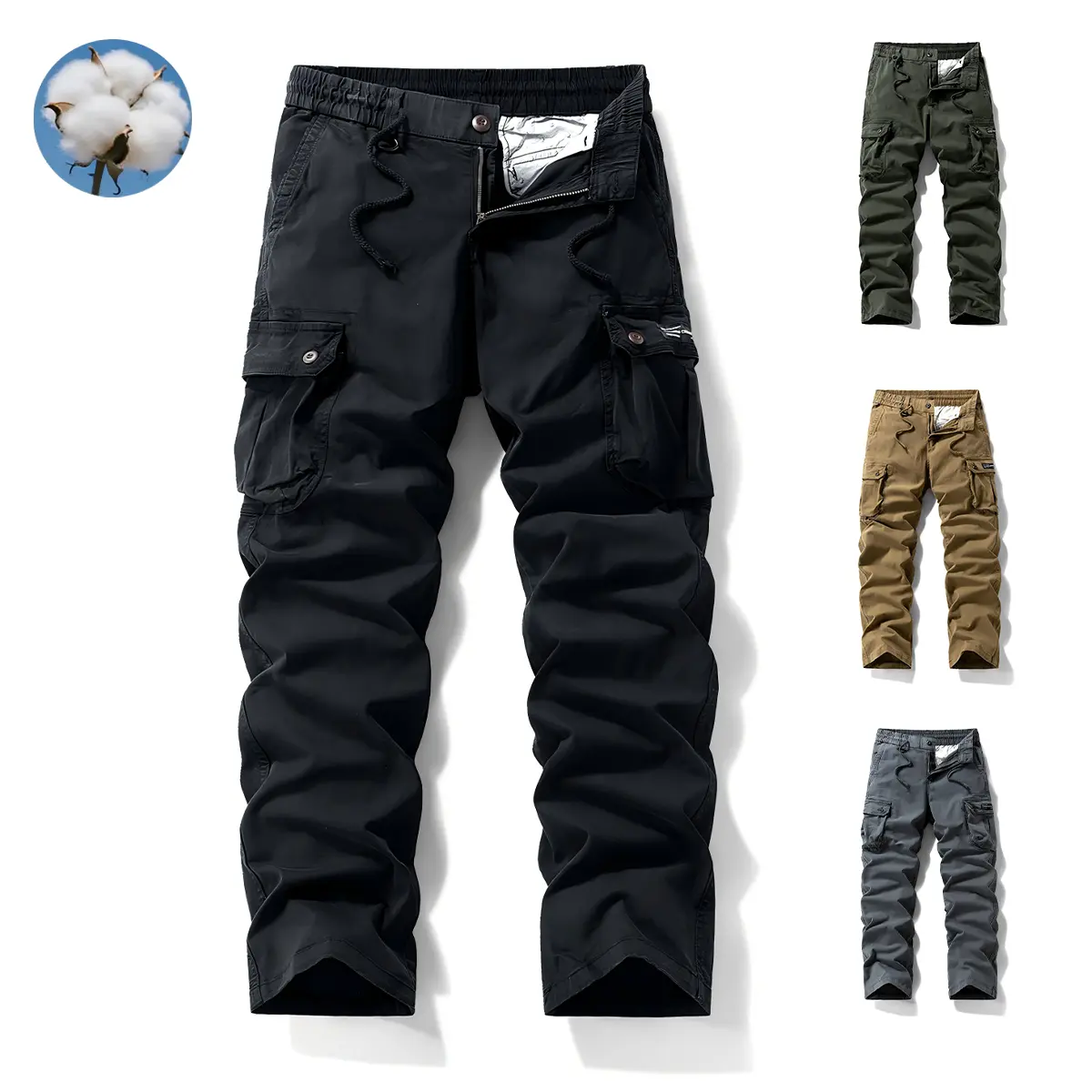 Menswear washed vintage loose tapered work pants — classic fit,  Pocket  versatile for work and casual wear; cotton with a unique vintage wash finish; street-style casual wear for all seasons, made from durable fabric and machine washable.,summervibes sum
