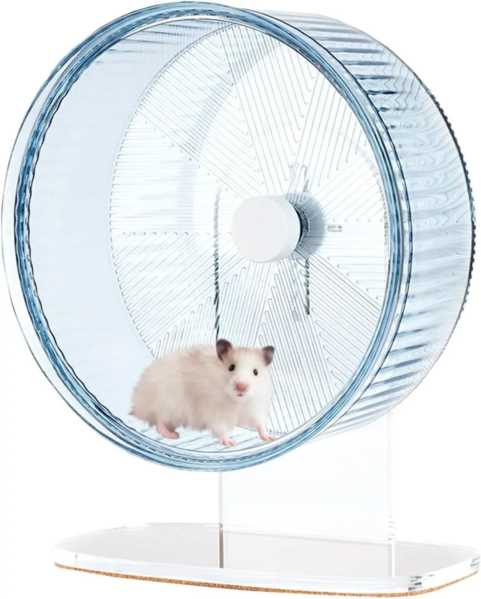 Hamster Exercise Wheel Silent Spin Running Wheels with Height Adjustable Stand for Hamsters Gerbils Mice Other Small Animals 8.5inch Blue