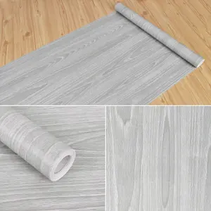Wood Grain Self-Adhesive Kitchen Wallpaper Roll, Quick Coverage Renovation, Oil-Resistant Easy Maintenance, Ideal for Kitchen Cabinets & Countertops