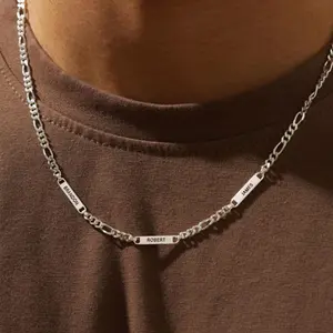 AS105 Mens Necklace With Name, Personalized Gift For Dad, Father's Day Jewelry, Dad Necklace With Children Names, Name Necklace For Him