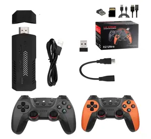 X2 Ultra Retro Game Console Stick 4K- 3D Games 2.4G Wireless Controllers HD Output with 256G TF Card 58000+Classic Games Plug and Play Video Game Nostalgia Stick for TV Arcade Gamepad Hdmi game console game stick upgraded