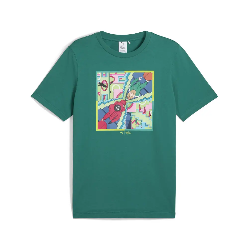 PUMA Mens X Squid Game Graphic Crew Neck Short Sleeve Casual Tops Casual - Green