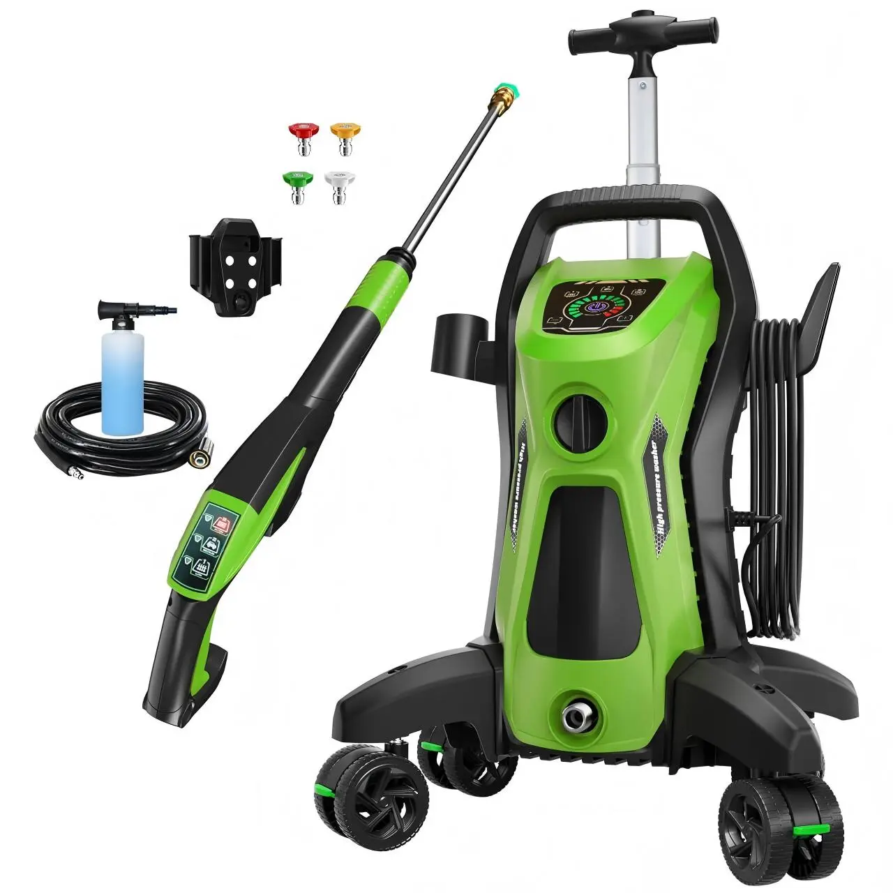 Heavy Duty Electric Pressure Washer for Home Users - 5650PSI Max, 3.9GPM, 15-Level Adjustable Touch Screen, Quick Install Frame, Adjustable Spray Gun, Complete Accessories for Outdoor Clean of Concrete Siding