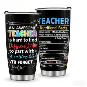 Funny Teacher Tumbler 20oz with Lid |     Best Teacher Appreciation Gifts |     Stainless Steel Coffee Mug for Christmas, Birthday, Teachers' Day & Graduation