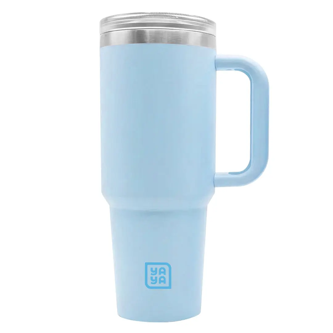 YAYA Adult Tumbler with 2-in-1 Straw, Portable Stainless Steel Tumbler with Silicone Straw, Spill-Proof Lid, Double Insulated for Cold Drinks, 30-40oz