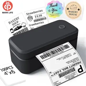 Marklife 4x6 inch portable thermal logistics label printer, Bluetooth label printer. Suitable for printing logistics labels, for use by small businesses. Compatible with Apple, Android, Windows, and Linux. Easter.