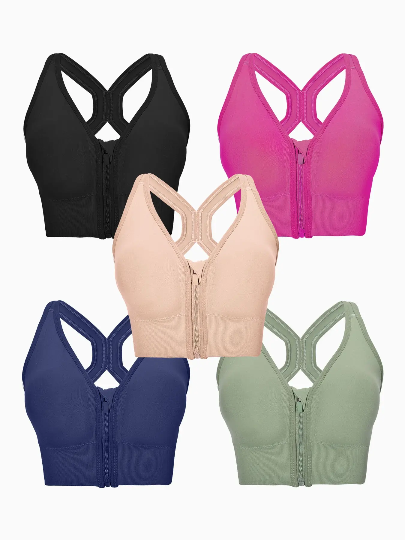 Women's Front Zip Shockproof Running Yoga Vest, Medium Support Cross Training Fitness Underwear for Running Workouts, Yoga Workout Activewear, Fitness Apparel, Sleeveless Gym Top, Workout Sports Vest, Activewear Clothing, Workout Vests