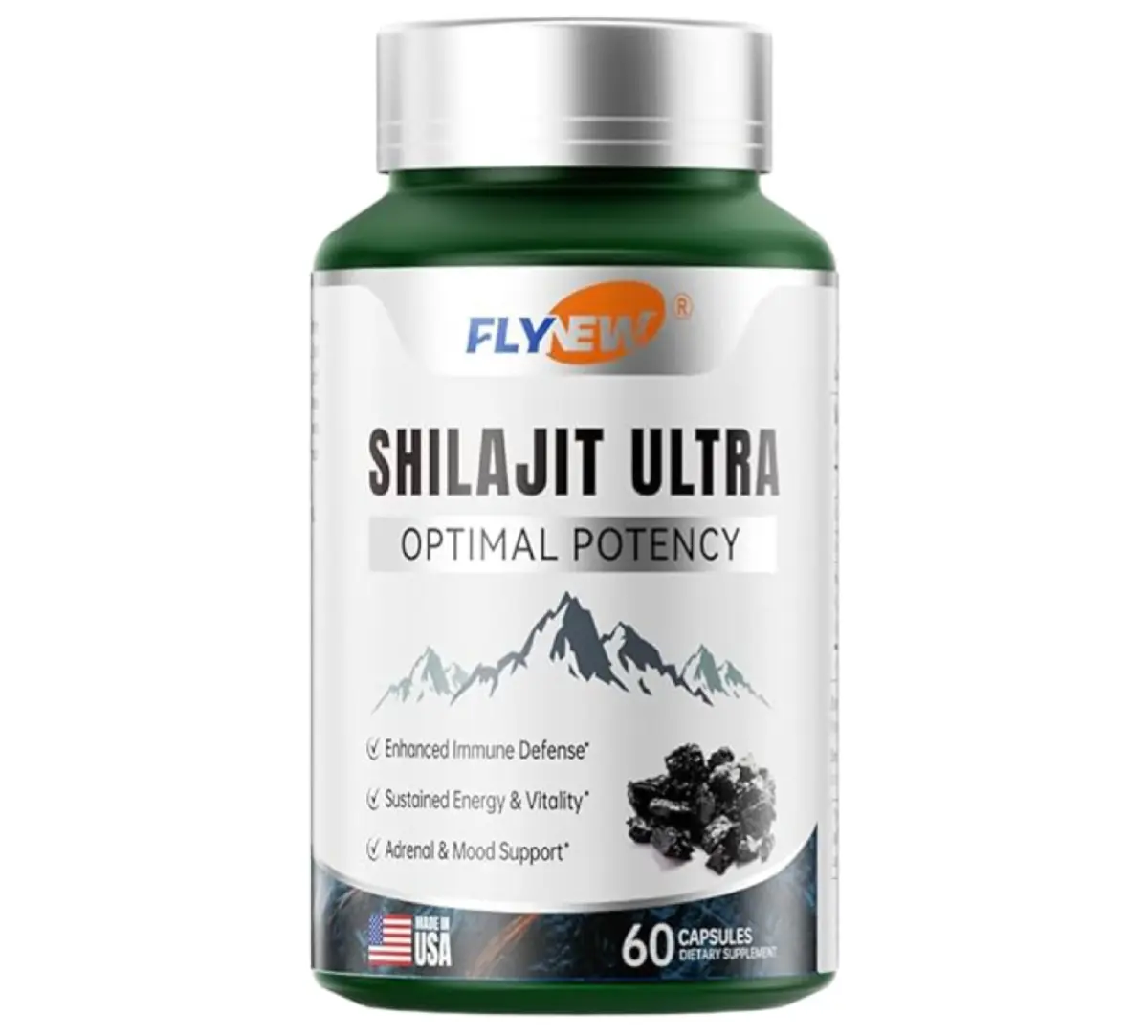 Himalayan Shilajit Ultra Capsules with Fulvic Acid, L-Arginine, Natural Herbal Mineral Supplement, 60 Capsules for Daily Wellness Support for Adults