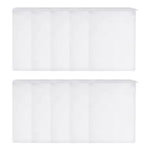 PETAXCELL Aquarium Filter Media Bags, Fish Tank Fine Mesh Bag with Zipper Reusable Versatile 9 x 6 Inch, (White, 10pcs)/ Intended for Fish Tank/Aquarium/Pond/Activated Carbon/Ceramic Rings