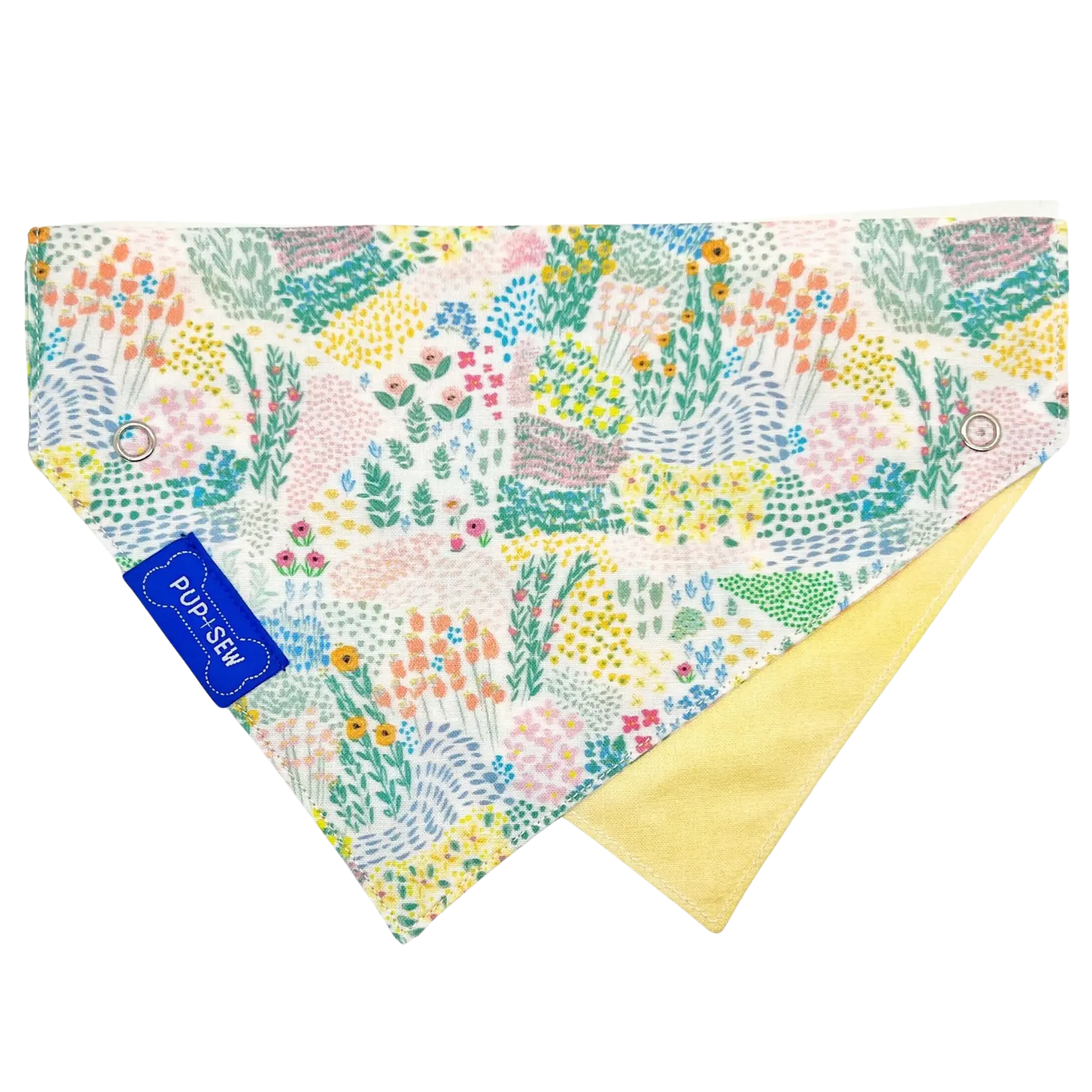 Wildflower Bloom Dog Collar Bandana, Reversible and Two-Tone