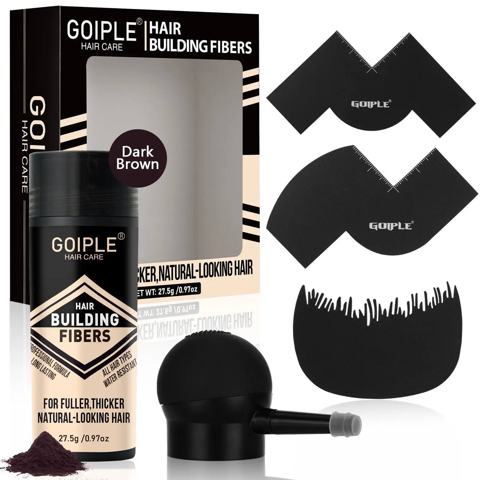 【Deals for You days】Natural Hair Building Fibers for Men and Women Hair Thickening Powder Adds Volume Professional Styling  Everyday Life Haircare (Dark Brown)