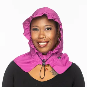 Drizzle Raincap Women's Waterproof Hair Protection Cover, Purple, Lightweight, Adjustable, with Hidden Pocket for Silk Press Use