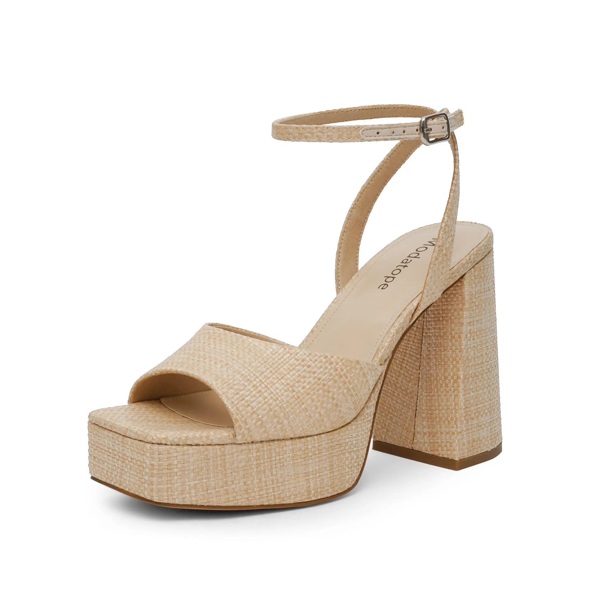 [Modatope]Platform Heels for Women Platform Sandals Womens Chunky Heel Open Toe Pumps Ankle Strap Womens Wedding Party Pumps Shoes