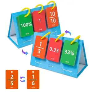 Interactive Math Flip Chart for Kids - Fraction, Decimal & Percentage Teaching Tool with Color-Coded Visuals & Hands-On Manipulatives | Classroom Supplies, Homeschool Resources, Primary School Teacher Aids, Math Instruction Aid | Structured
