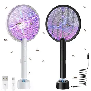 PALONE Electric Fly Swatter 4000V Bug Zapper Racket 2 in 1 with 1200mAh Battery Rechargeable Mosquito Killer Lamp for Indoor Outdoor Use Dual Functionality Compact Safe Design - Multifunction